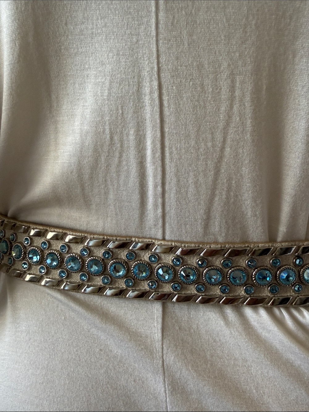 Winged Skull Rhinestone Belt in Blue - Statement Accessory - Picture 2 of 7